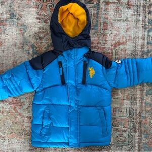 Ralph Lauren Kids Hooded Blue Puffer Coat